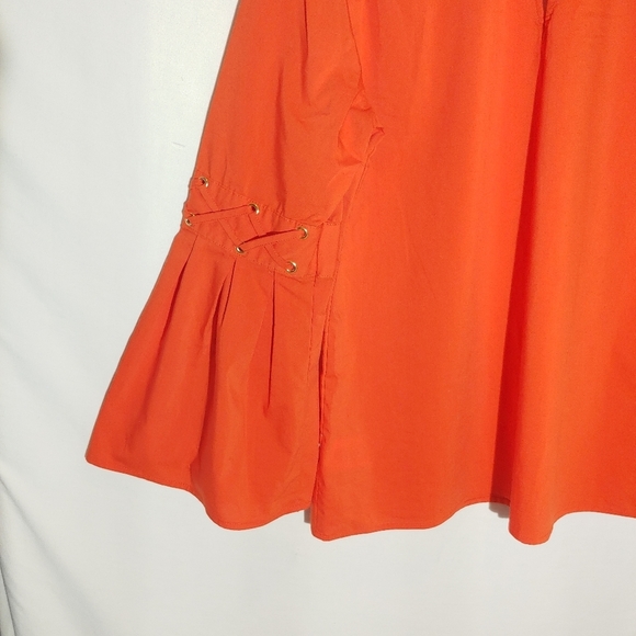 Michael Kors Bright Orange Flare Sleeve Keyhole Tunic - Picture 7 of 9